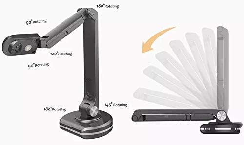 JOYUSING V500S Joy-DocCam Document Camera, 1/4" CMOS Sensor, 8.0 Megapixel Camera, 100x Digital Zoom Function, Built-in Microphone, Autofocus Lens, Flexible Arms, Max Shooting Area 16.53"x11.69"