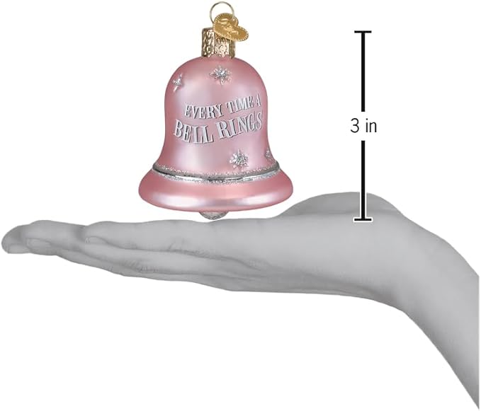 Old World Christmas Every Time A Bell Rings Glass Blown Ornament for Christmas Tree, Handcrafted Holiday Decoration, Bell Collection
