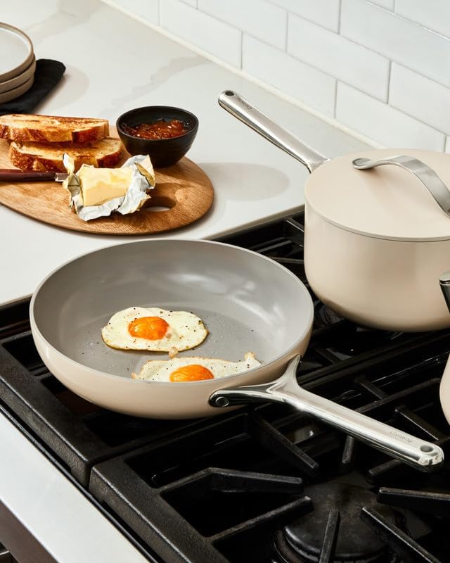 Caraway Nonstick Ceramic Mini Fry Pan (1.05 qt, 8") - Non Toxic, PTFE & PFOA Free - Oven Safe & Compatible with All Stovetops (Gas, Electric & Induction) - Perracotta