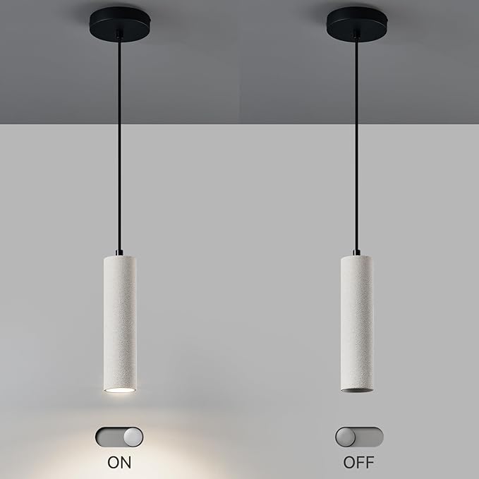 Modern LED Concrete Pendant Light Kitchen Islandceiling Light Fixture Pendant Lighting for Dining Room Coffee Club Resturant Bar Living Room(2-Pack)