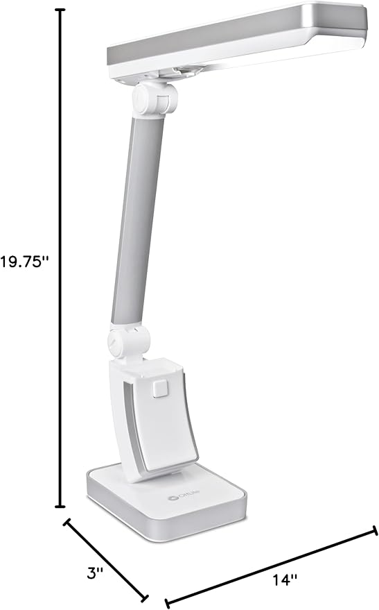 OttLite 13W Slimline Desk Lamp - Home, Office, Bedroom, or Reading (White)