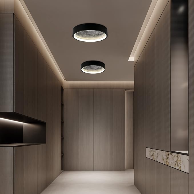 Flush Mount Ceiling Light,Led Dimmable Ceiling Light Fixture with Remote Control,11.8 "Wall Mounted Decorative Moon Ceiling Lights for Bedroom,Hallway and Bedside.(34W