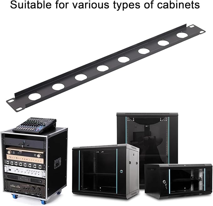 Harrisen 2PCS Hinged Rack Panel,1U8D XLR HDMI Audio Rack Mount Panel for 19 inches Audio Enclosure Server Computer Equipment Studio