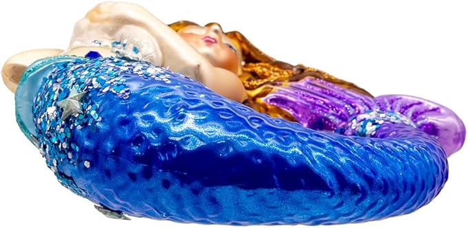 Kurt Adler 4.5" Bellissimo Glass Mermaid Ornament.