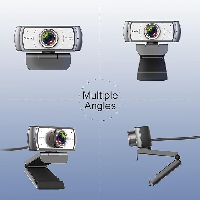 Wide Angle Webcam,120 Degree Large View Spedal 920 Pro Video Conference Camera, Full HD 1080P Live Streaming Web Cam with Built-in Microphone, USB Webcam for Mac, PC, Laptop and Desktop