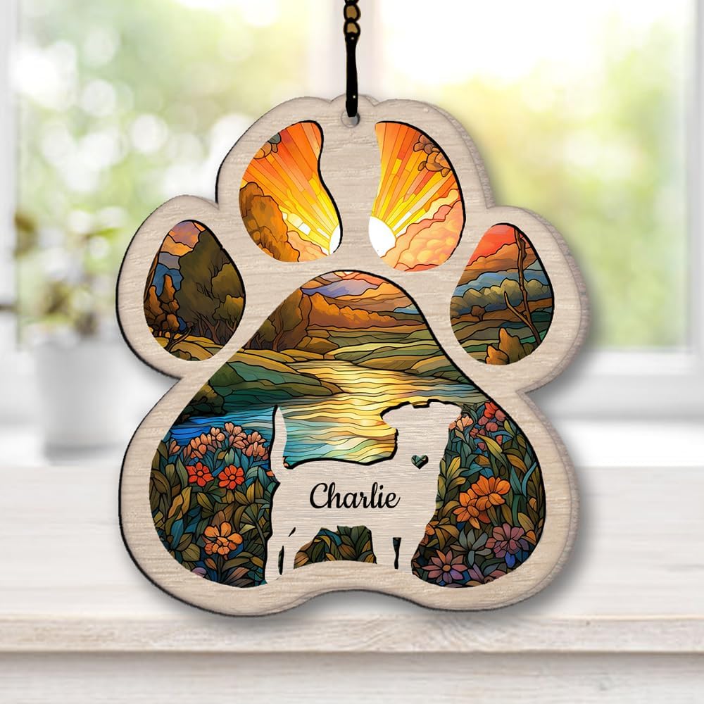 Personalized Dogo Argentino Suncatcher Dog Memorial Gifts, Custom Dogo Argentino Ornament Christmas Tree, Pet Remembrance Gift, Loss of Dog Sympathy Gift, Pets Memorial Ornament, Pet Loss Suncatcher