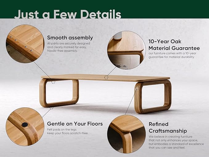 Modern Coffee Table | Wood Rectangle Home Decor for Living Room, Bedroom & Office | Rustic, Farmhouse & Mid-Century Furniture (Espresso, 19.6'' x 39.3'' in)