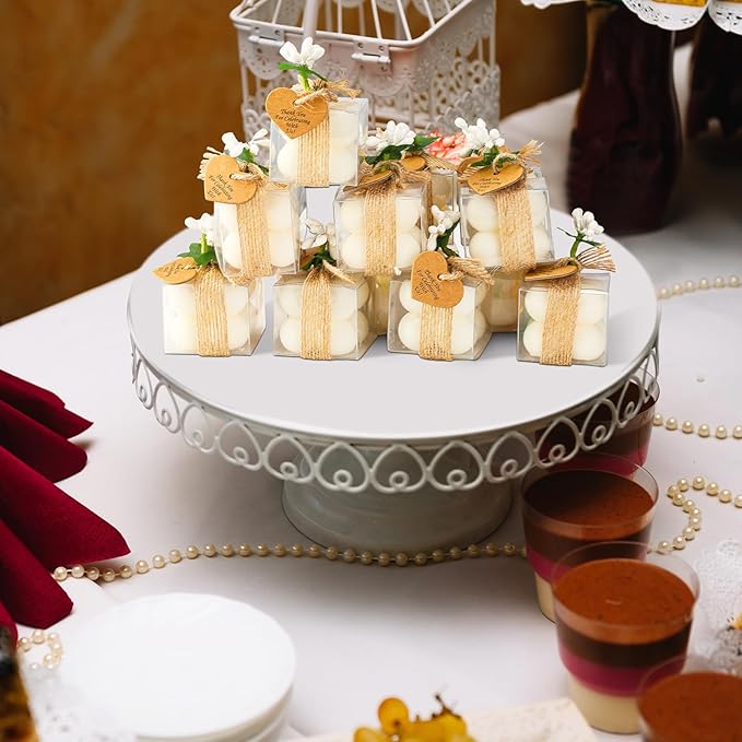 MTLEE 30 Sets Mini Bubble Candles Wedding Favors Gifts for Guests 1.57" x 1.38" Bubble Candles with Cards Dried Flowers DIY Gift Set for Baptism Party Bridal Shower Thank You Gifts (Ivory)