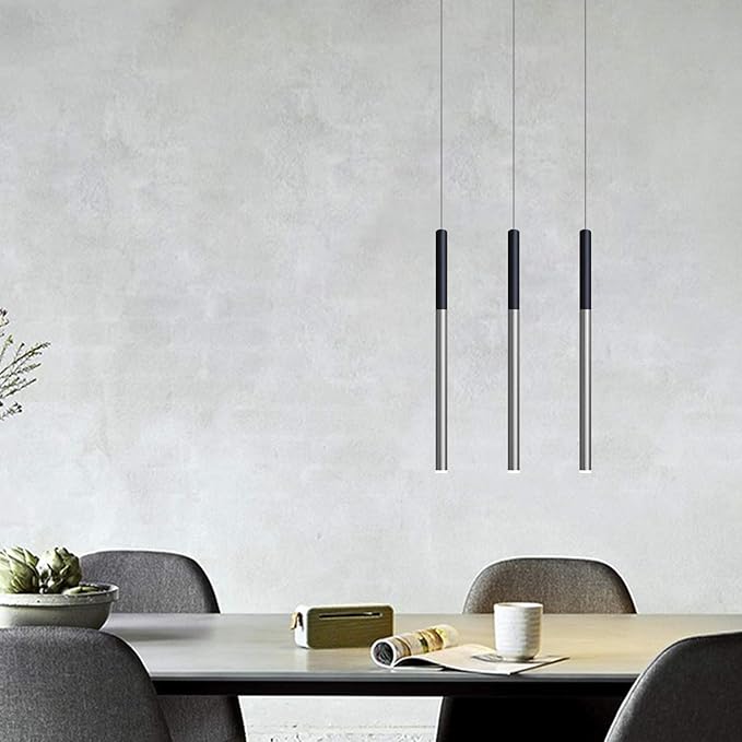 ALTAIR 3 Mini Pendant Lighting Black-Nickel - LED Hanging Light Fixture for Kitchen Island, Bar, Foyer - Cluster Pendants - Dimmable, Adjustable Wire, Lamp Bulb Included