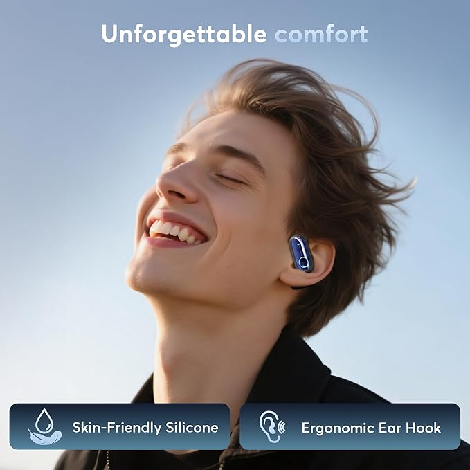 168 Languages AI Live Translation Earbuds, 4-in-1 Smart Mode Bluetooth 5.4 Touch Screen Earphones Real-Time Headphones Translator, Fit iOS and Android Ideal for Business and Learning, Deep Blue