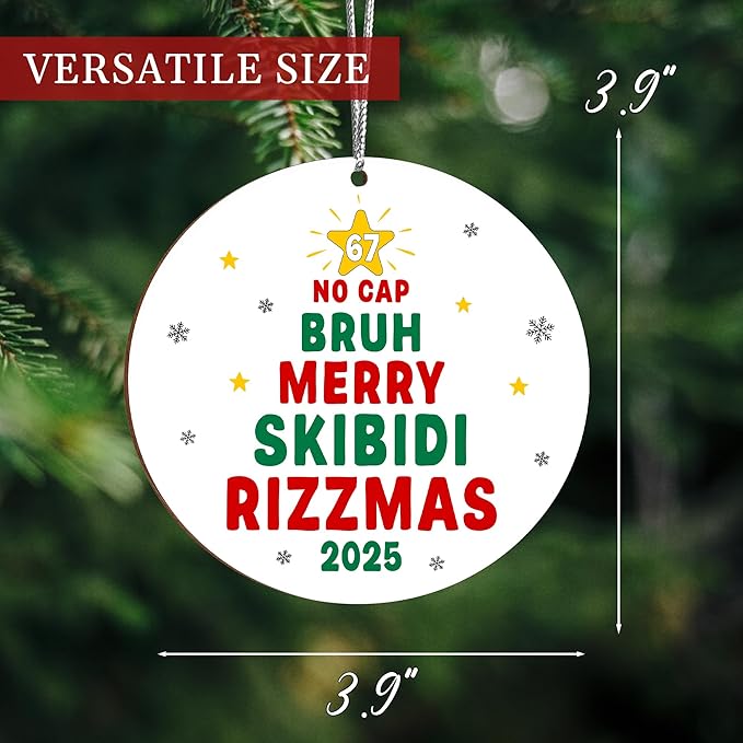 67 Christmas Ornament, 67 Ornaments for Xmas Tree, Funny Christmas Ornaments 2025, 6 7 Meme Ornament for Teens, Six Seven Gifts, Gag Gifts for Teens, Teen Girls Trendy Stuff