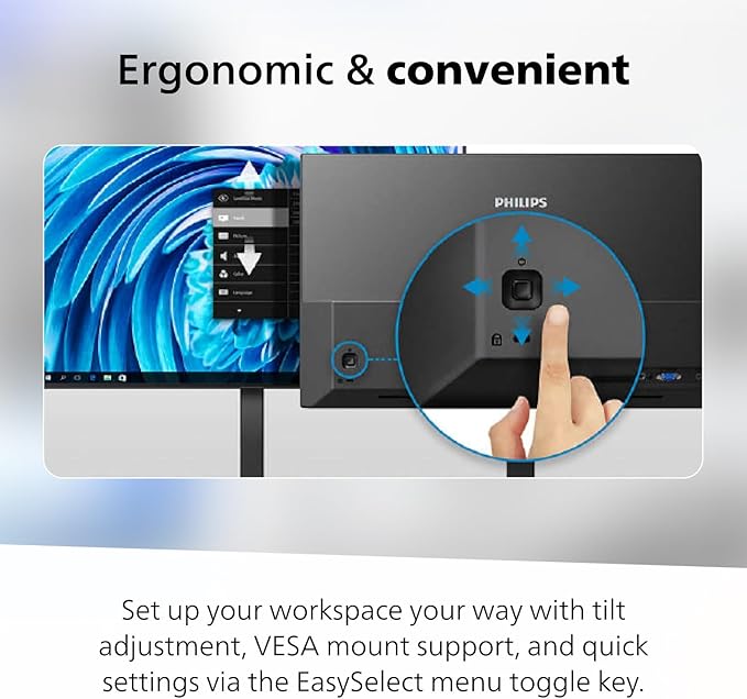 Philips 32E1N1100L 32"' Frameless Monitor, FHD 1920 x 1080, VA Panel, Adaptive-Sync 100Hz, VESA, 4Yr Advance Replacement Warranty, Black
