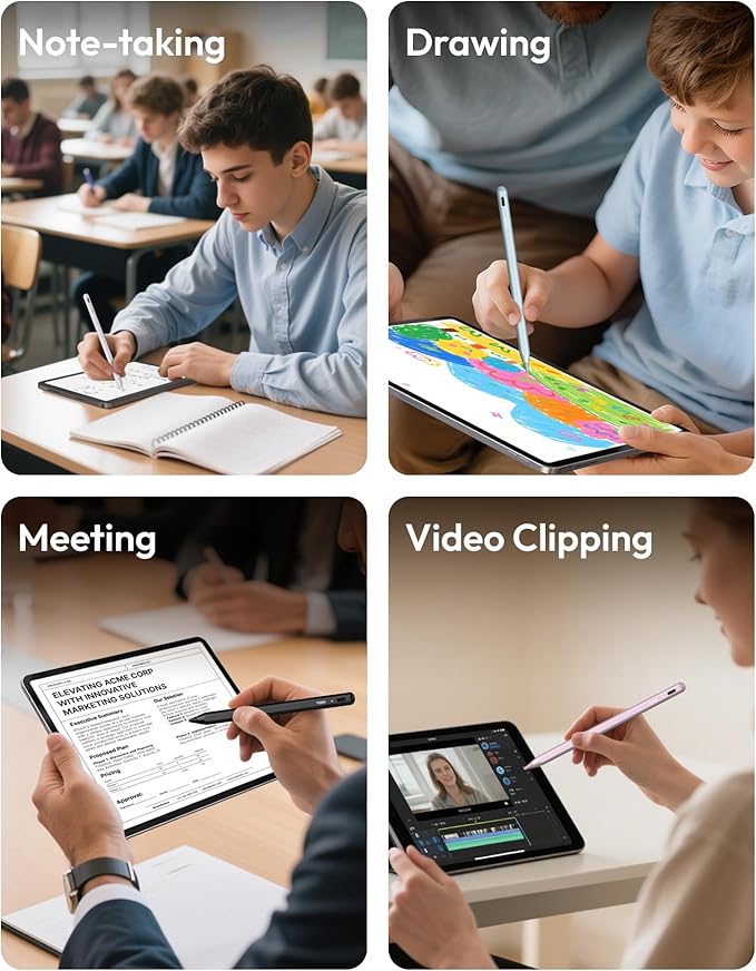 Metapen Pencil A8 for Apple iPad 2018-2025, (2X Faster Charge), Tilt Sensitivity, Pixel Precision, Stylus Pen for iPad 11/10/9/8/7/6th Gen, Pro 12.9/11/13-inch M4, Air 3/4/5/M2/M3, Mini 5/6th, Blue