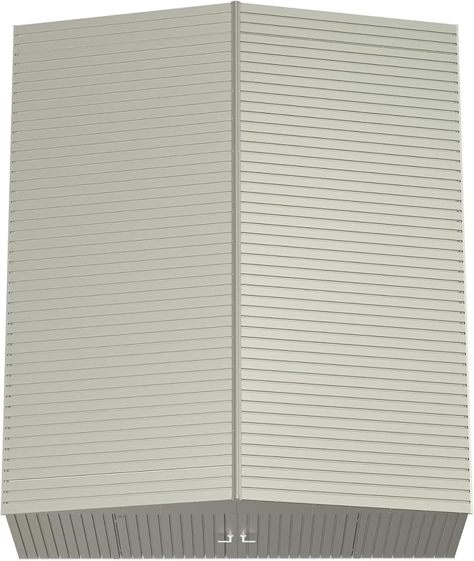 Arrow Shed Elite 14' x 16' Tall Outdoor Steel Storage Shed with High Gable and Lockable Doors Storage Building, Cool Grey