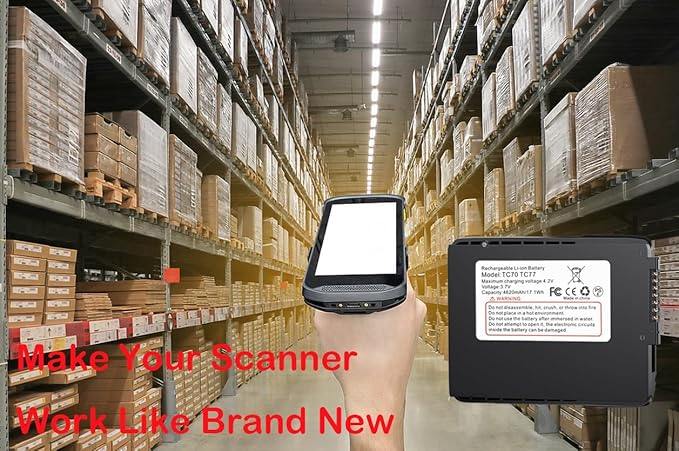 8 Pack TC77 Battery Replacement for Zebra Barcode Scanner BT-000318,Compatible with Zebra Symbol Motorola TC70, TC72, TC75, TC77, TC700h, TC700k, TC720l, TC75x, TC75EK, TC75AH, TC75GK, TC77HL