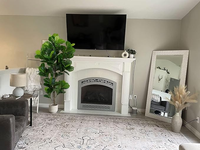 Aveyas 6ft Artificial Fiddle Leaf Fig Tree for Home Decor, 6 Feet Large Faux Plant Fake Ficus lyrata Silk Trees with Pot for Indoor Outdoor House Living Room Office (6 ft Tall)