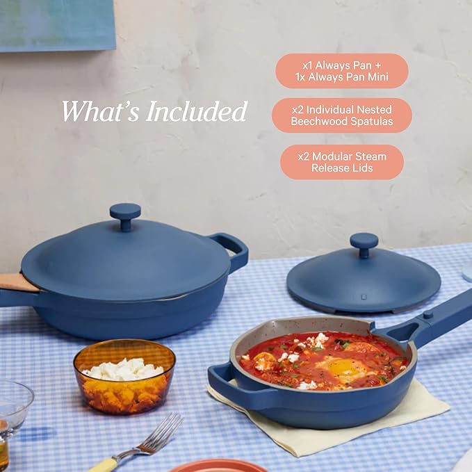 Our Place Always Pan Duo - Bundle | Multi-Functional Cookware Set Replaces 20 Pieces | Char