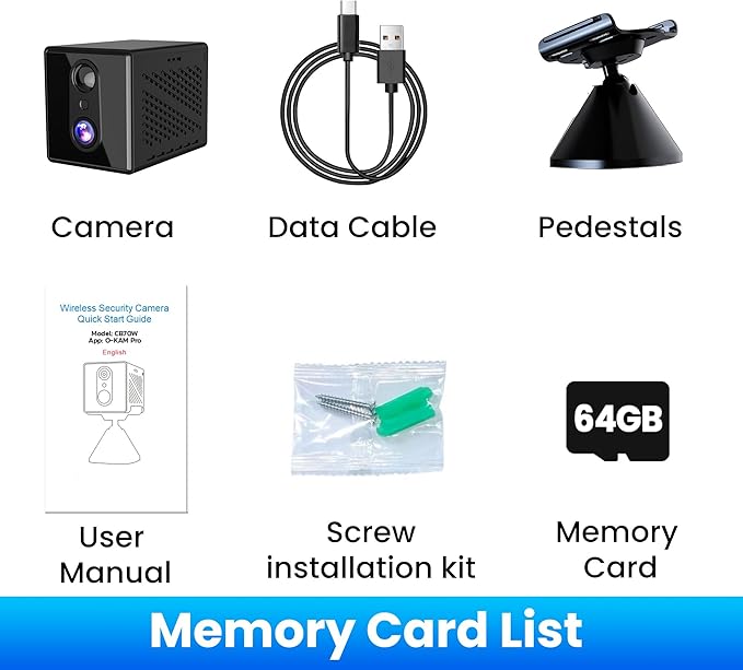 javiscam 4K Security Camera with 64GB SD Card, Battery Powered Security Cam, 100-Day Standby, AI Human Detection, Night Vision, Real-Time Alert, Baby Monitor, Pet Cam for Home or Office