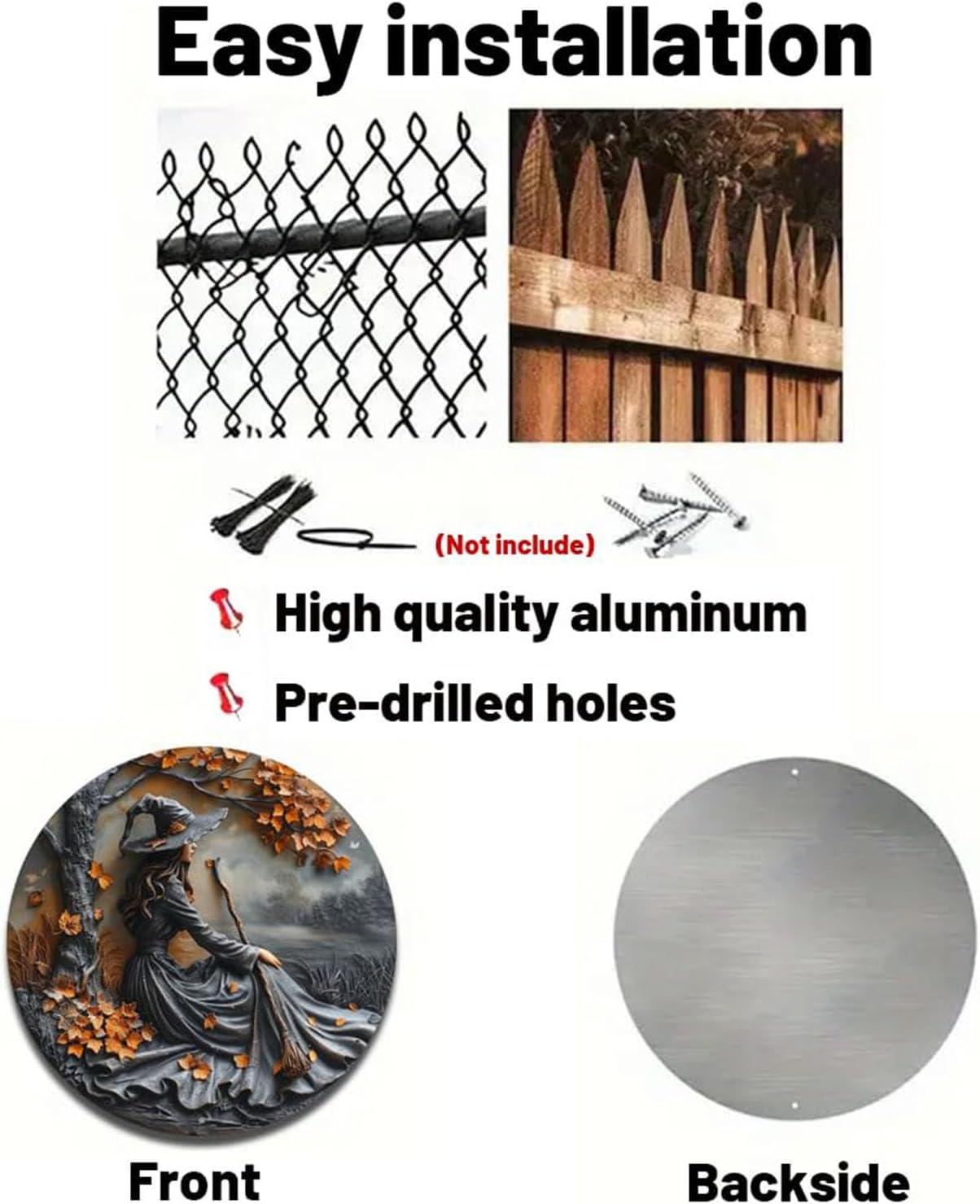 Fanyil/Olygee/Sherum/Shirem/Pubyfun/Glosrity/Libilin/Graddi/Solymody/Gowebs/Goredny/Vianys Witching Hour, Door Way Hanging Decor Halloween, 2D Wooden Round Witches Sign (A, 11.8")