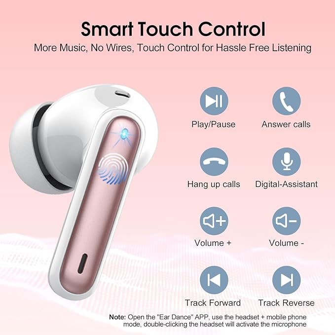 Ai Translation Earbuds Real Time, Simultaneous Interpretation Translator Earbuds with 6 Translation Modes/164 Languages, No Subscription Translatior Headphones, Rose Pink
