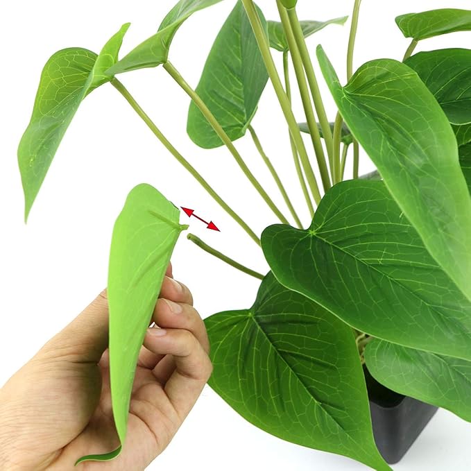 Artificial Flower Calla Lily Faux Small Potted Plant with Black Pot Fake Bonsai Flower for Home, Office, Indoor and Outdoor Occasions Decor (Red Fake Flower)