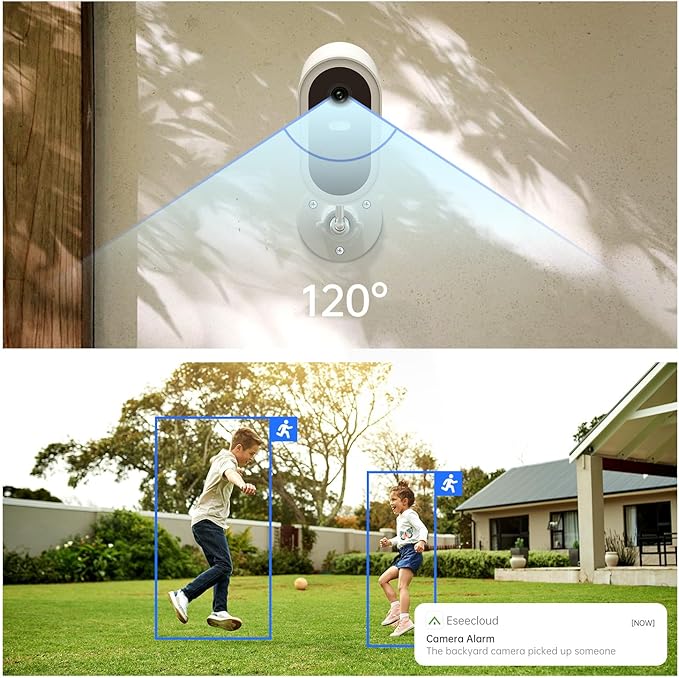 Security Cameras Wireless Outdoor, 2K Battery Powered WiFi Cameras for Home Security , Surveillance Camera AI Motion Detection Spotlight Siren Alarm, Color Night Vision, 2-Way Talk, IP66 Waterproof