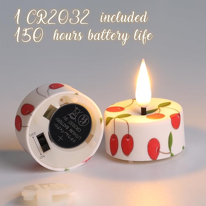 Eywamage Christmas Flameless Tealights with Remote Batteries, Flickering LED Tea Votive Candles Holiday Home Decor Set of 12