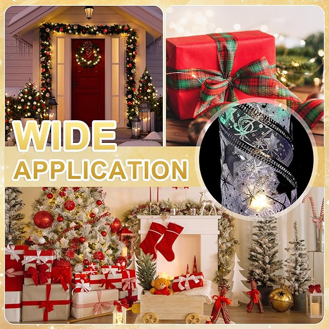 uxcell LED Lights Copper Wire Ribbon, 9.84Ft 30 Battery Powered Christmas Tree Decorations String for Party Weddings Christmas Tree (Silver, Multicolor Light)