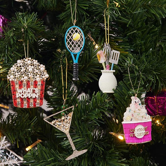 Christmas Martini Ornaments,Christmas Decor Hanging Ornaments for Tree Decorations,Keepsake Gifts for Sisters Mom Grandma Women