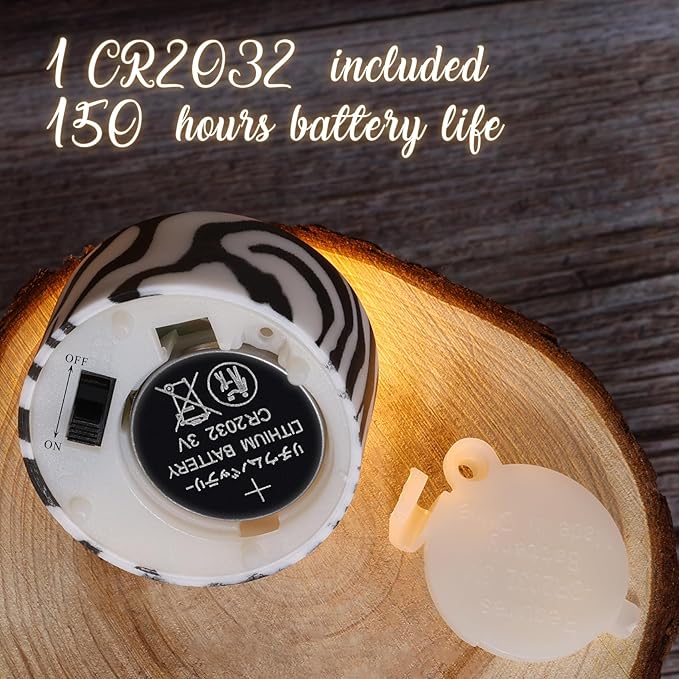 Eywamage Zebras Animal Pattern Flameless Tealights with Remote Batteries, Flickering LED Tea Votive Candles Set of 12