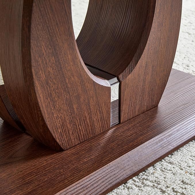 LKTART Coffee Table for Living Room, Modern Coffee Table with Storage, Rectangle Tabletop Stable Base for Dining Room Apartment Small Space (43.3''L×22.4''W-Walnut)