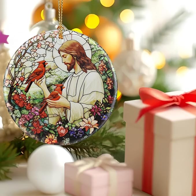 Jesus Christ Ornament: Christmas Ornaments, Religious Christmas Decorations for Tree, Catholic Ornament & Christian Holiday Decor | Religious Gifts, Christian Gifts - Design D