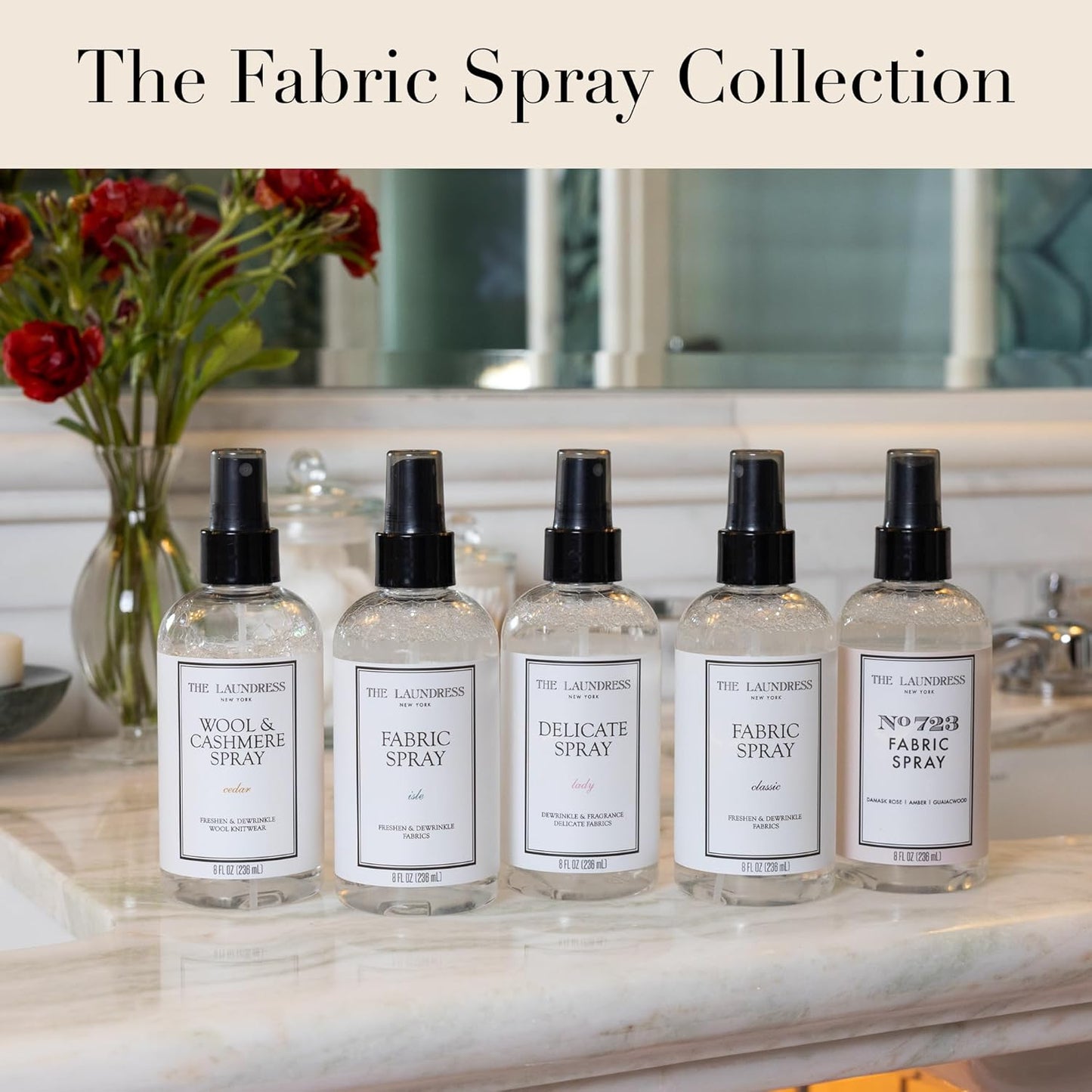 The Laundress Wool and Cashmere Fabric Spray, Wool Dewrinkle Spray, Upholstery and Linen Spray, Fabric Refresher, Cedar Scent, 8 Fl Oz