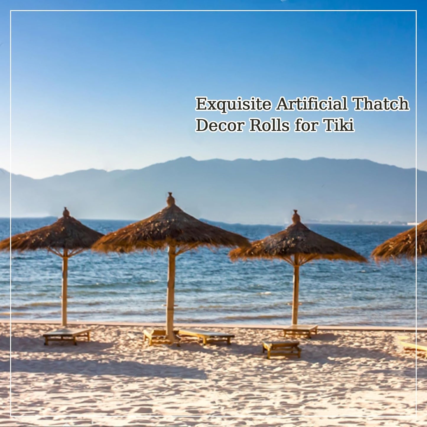 Premium Mexican Style Artificial Palm Thatch Roof Rolls. 5 Lengths, 2 Colors. Waterproof. Easy Install. Ideal for Tiki Bars, Parties, Gardens & Fences (30ft x 16in - Palm Color Thatch)