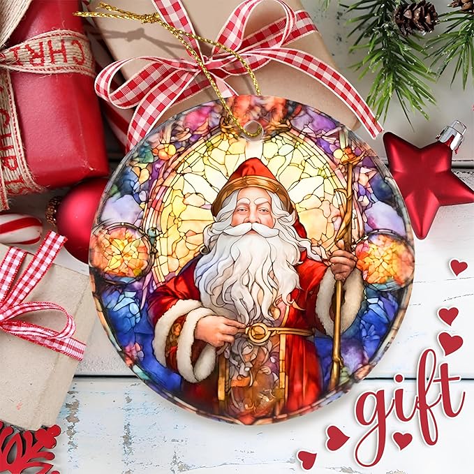 Touber Santa Claus Ornament - Christmas Keepsake, Holiday Decorations for Tree, Gifts