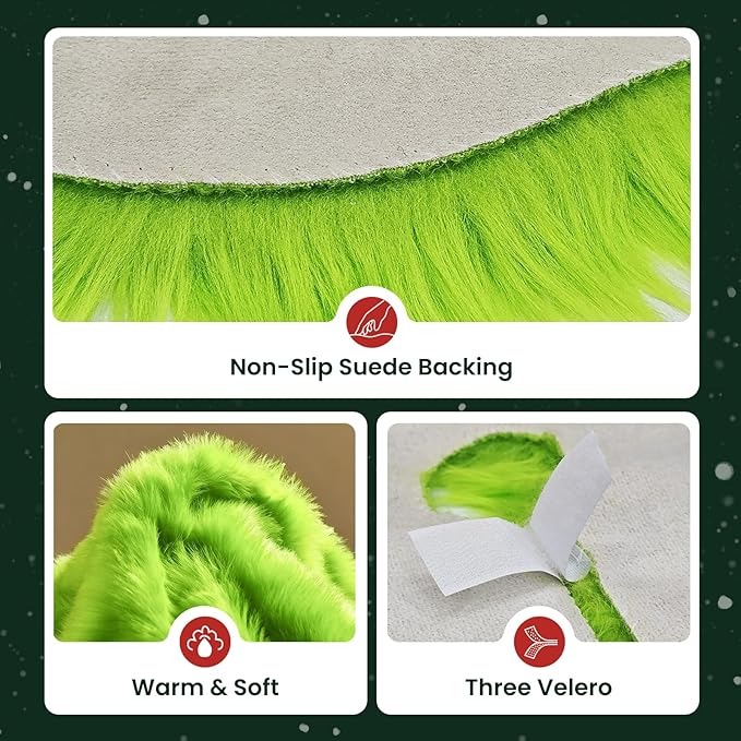 iMucci Christmas Tree Skirt Thick Green Tree Skirt Wool-Like Chirstmas Tree Decorations Holiday Party Decor