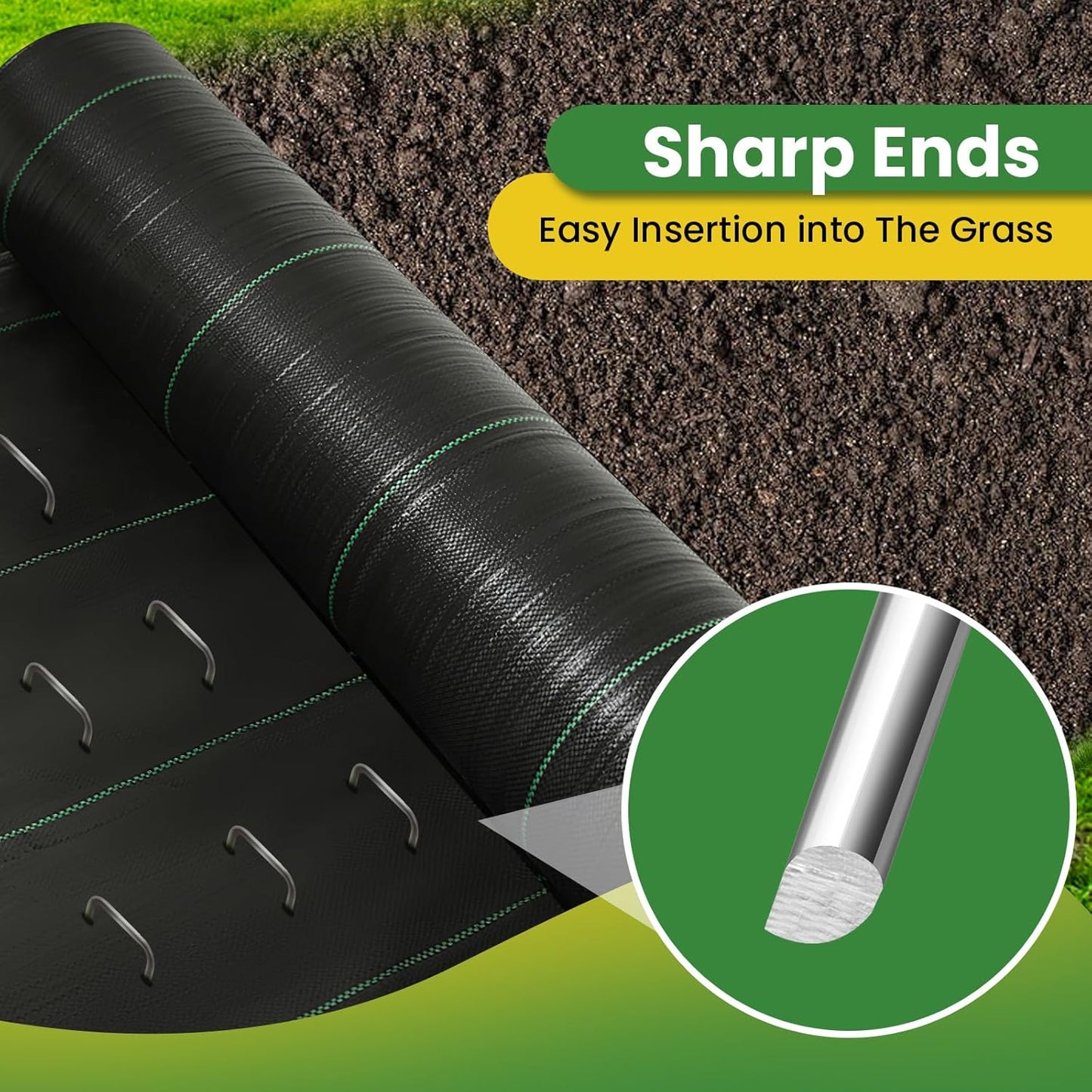 Landscape Staples Galvanized 10 Inch 120 Pcs, Metal Garden Stakes 1.6 Inch, Garden Staples for Lawn 11 Gauge