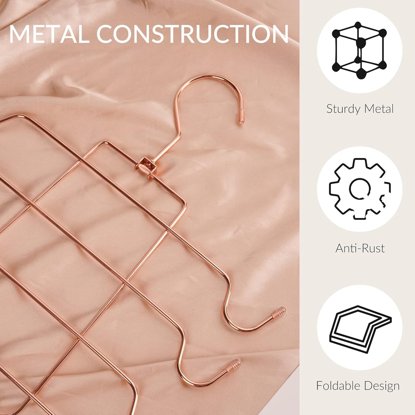ZEDODIER Tank Top Hanger, 2 Pack Space Saving Bra Hangers, Non-Slip Hanging Sport Bras Holder, Closet Organizers and Storage for Camisoles Tank Tops Bras Ties Swimsuits Strappy Dress, Rose Gold