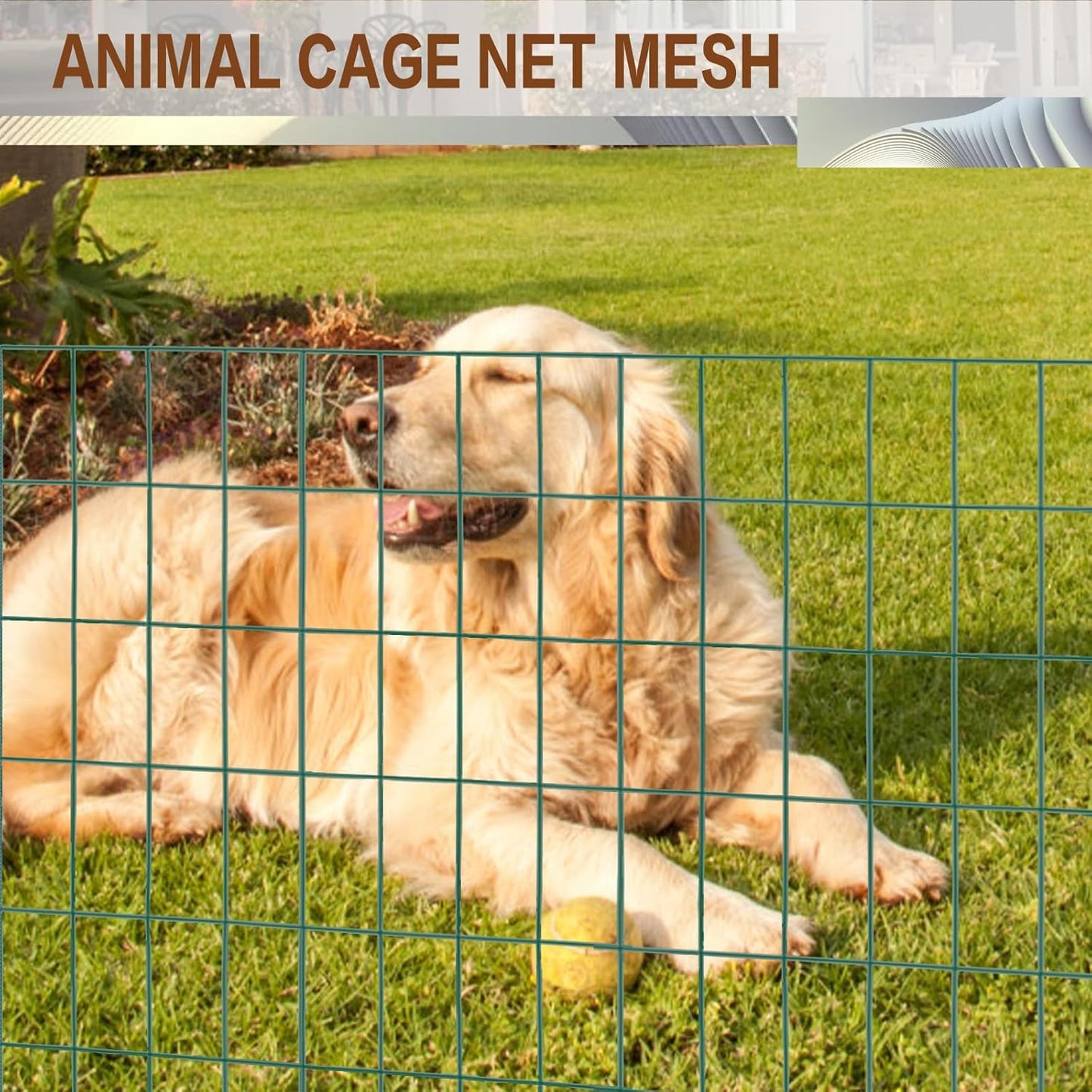 Tongmo 4 ft x 100 ft Green PVC Coated Welded Wire Fence, 16GA Garden Chicken Wire Fence Roll, Mesh Size 2" x 4" Hardware Cloth, Ideal for Yard Protection and Poultry Netting