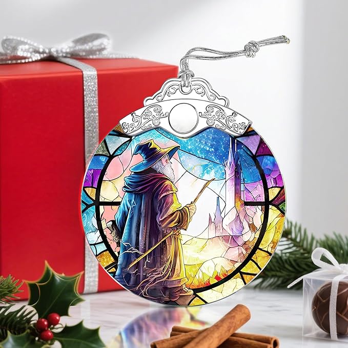 Christmas Ornaments: Stained Glass Ornament, Christmas Tree Ornament, Hanging Ornaments for Home Decor & Xmas Tree Decorations â Exquisite Holiday Decor, Gifts & Holiday Present - Witch