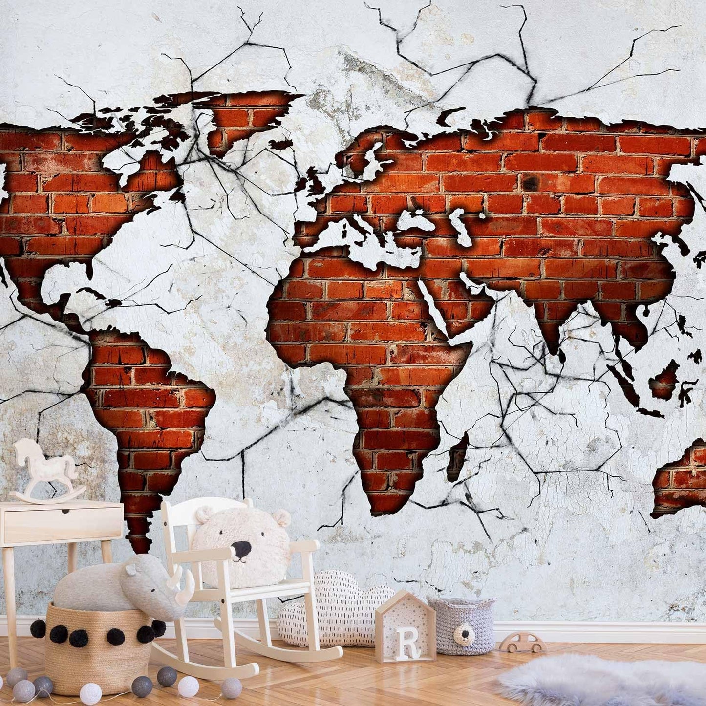 artgeist Wall Mural World Map 116x83 in - XXL Peel and Stick Self-Adhesive Wallpaper Removable Large Sticker Foil Wall Decor Print Picture Image Design Map of The World k-A-0495-a-a