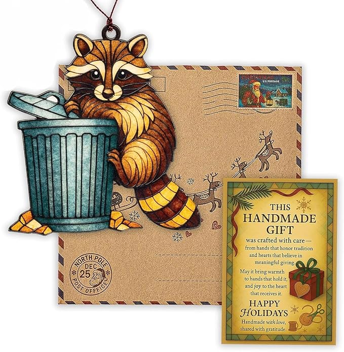 Racoon Christmas Ornaments 2025, Raccoon Ornament, Cute Ornaments for Christmas Tree Decoration, Funny Gift for Raccoon Lovers, Family, Friends, Animal Lovers, Gift Exchange Ornaments