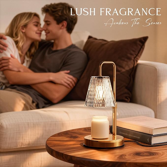 Candle Warmer Lamp with Timer โ Dimmable Wax Warmer for Room Decor, Height Adjustable Candle Lamp for Mom Christmas Gifts, Birthday Gifts for Women, House warming Gifts for New Home Decor with 2 Bulbs