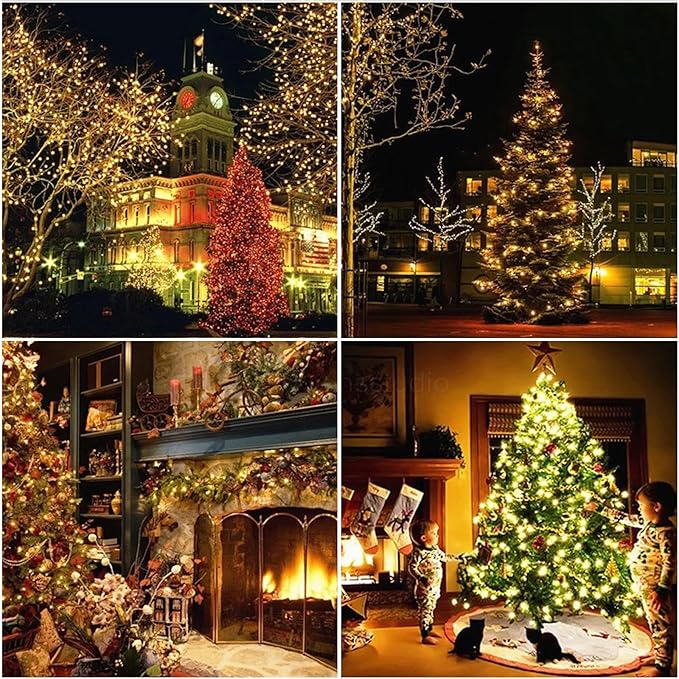 100-Count Warm White LED Christmas String Lights, 35 Ft White Wire, UL Certified Connectable, Mini Xmas Lights Outdoor or Indoor