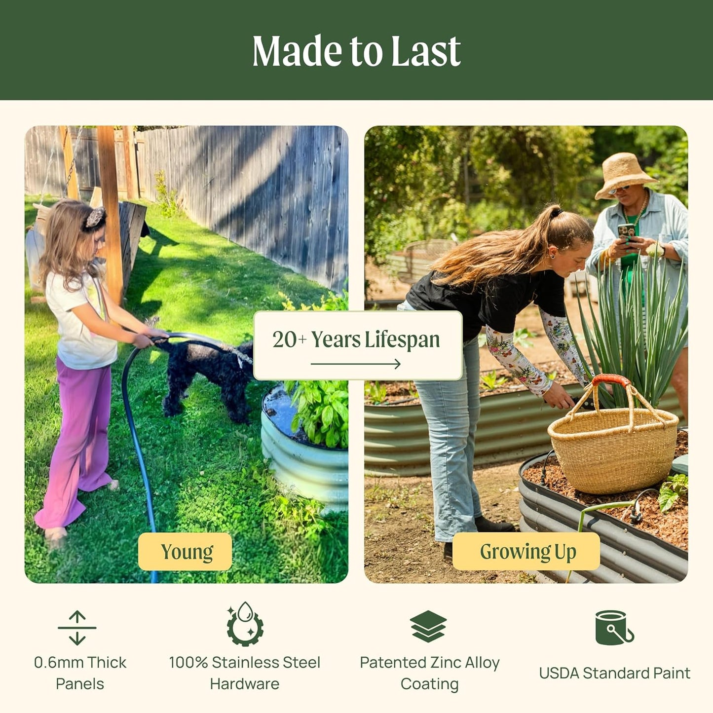 Vego garden 32" Extra Tall Raised Garden Bed Kits, 9 in 1 Modular Raised Planter Box for Vegetables Flowers Fruits Oval Metal Raised Garden Bed, Terra Cotta
