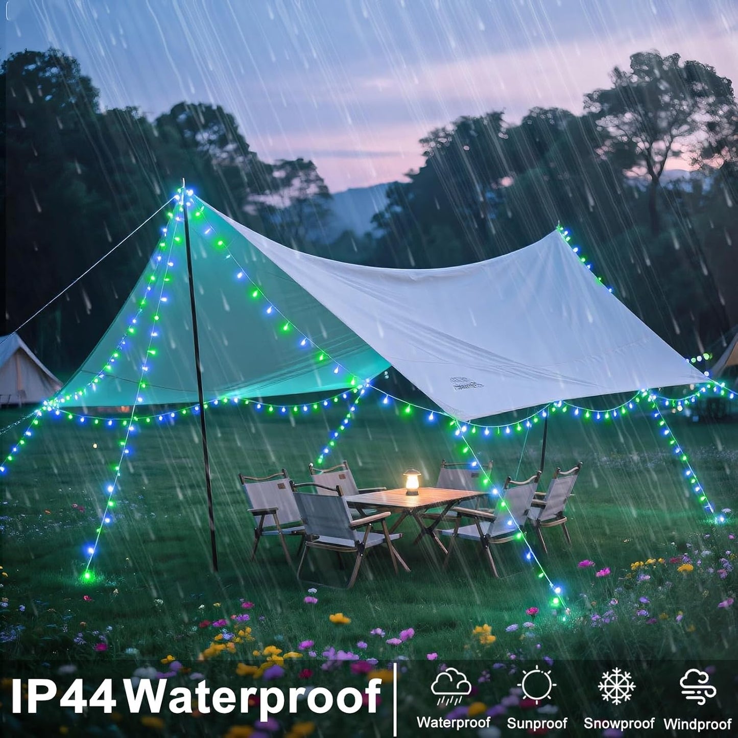 250 LED Blue Green Christmas Lights Outdoor Waterproof, 82ft Clear Wire Christmas Tree Lights 8 Modes Plug in Twinkle Fairy Lights for Indoor Christmas Bedroom Tree Decoration