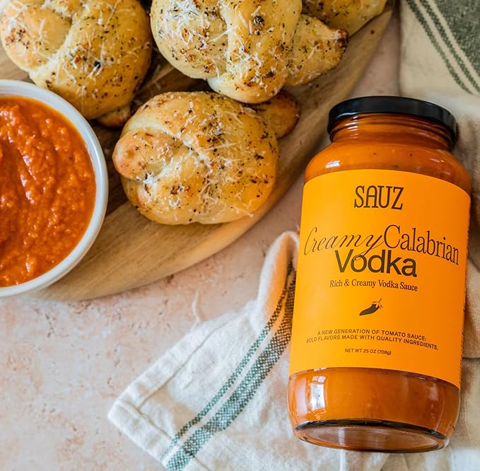 Sauz | Calabrian Vodka Sauce, 25 Oz Jar (2-Pack), Gluten-Free, Non-GMO, Bold Flavor, Multi-Use Made with Clean Ingredients – Small Batch Tomato Sauce