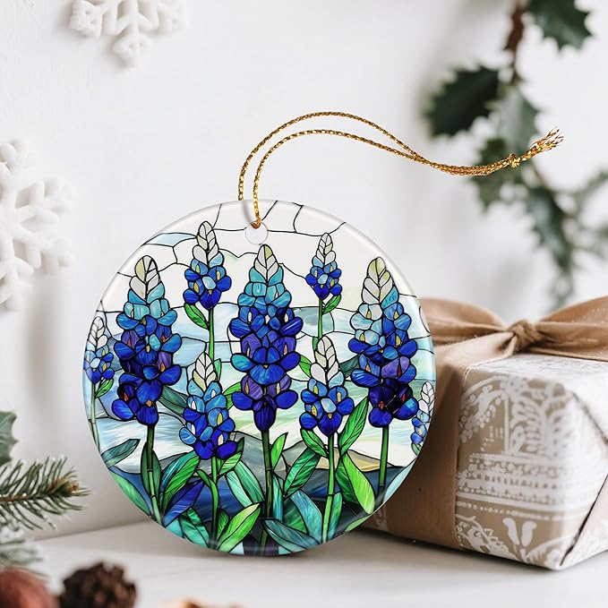 Texas Bluebonnet Ornament, Christmas Ornaments: Christmas Tree Decorations, Holiday Decor, Stocking Stuffers, Gift Ideas, Xmas Gift, Flower Lover Gifts & Gifts for Women