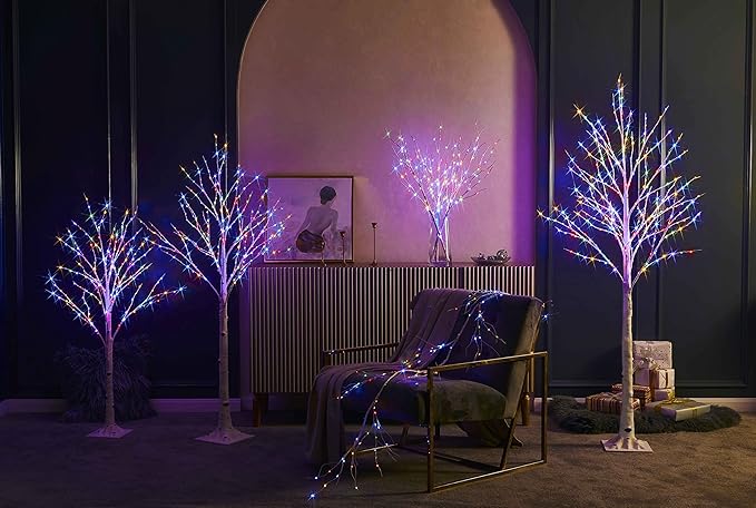 Birchlitland LED Birch Tree 6FT 330L Multiple Colors Fairy Lights, Lighted Trees for Indoor Outdoor Home Thanksgiving Christmas Holiday Decoration…