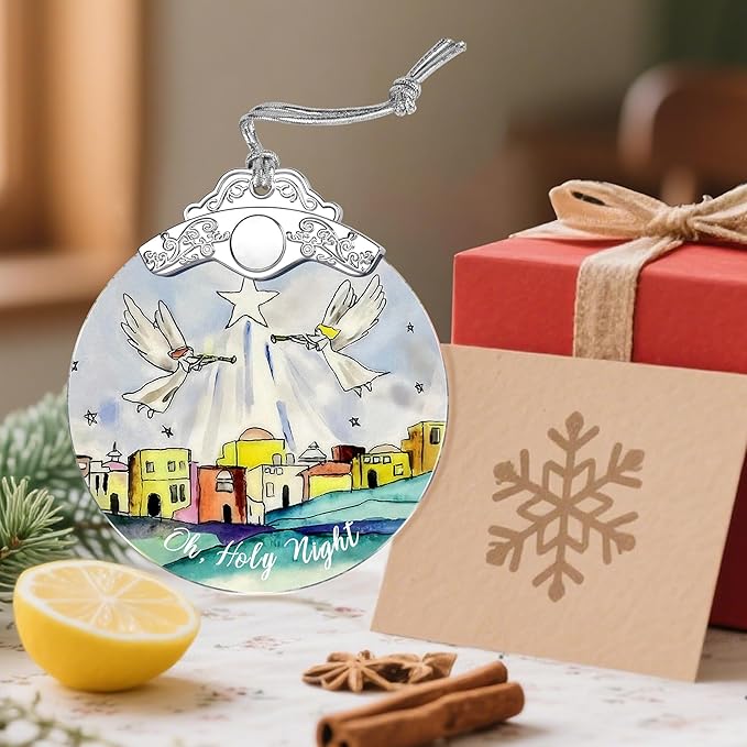 Stained Glass Religious Ornament, Bethlehem Christmas Ornaments, Christmas Decorations for Tree, Holiday Ornament, Religious Gifts, Holiday Party Gifts, Gift Ideas & Xmas Gift